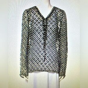 Tory Burch Silk Polka Dot Print Blouse